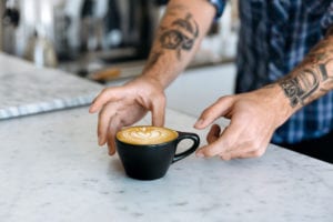 Lino Cappuccino Black Counter Lifestyle